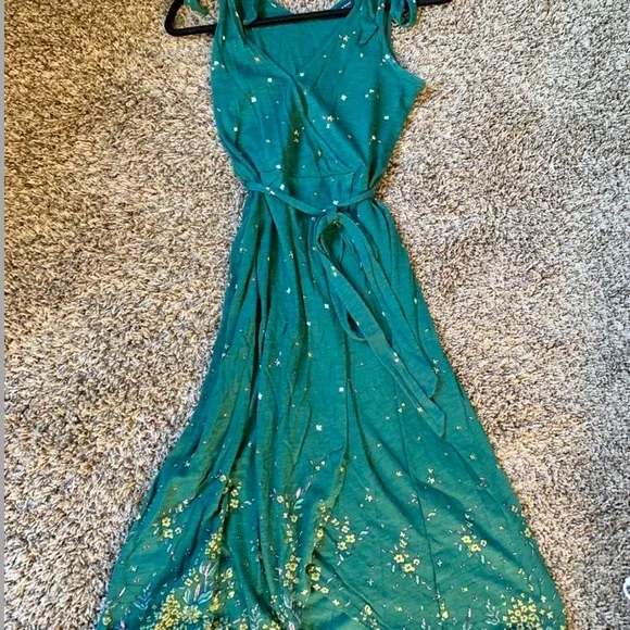 Lucky Brand | Dresses | Lucky Brand Green Midi Wrap Dress | Poshmark